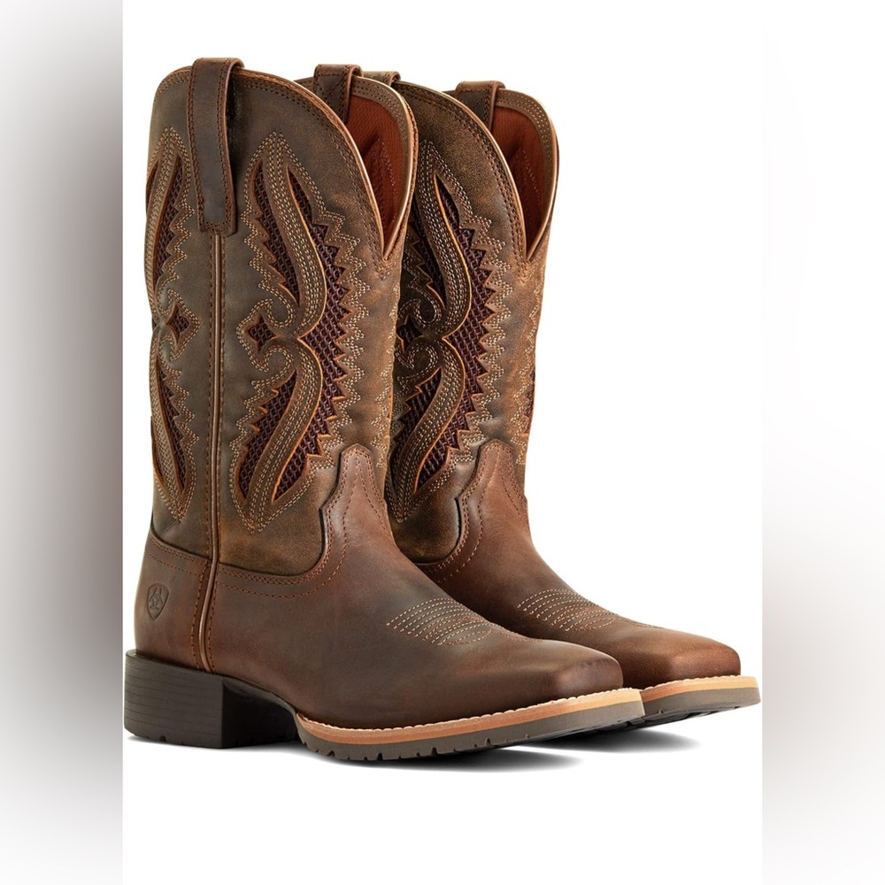 Ariat Ladies Hybrid Rancher VentTEK 360 Western Boots Distressed Tan #10040411